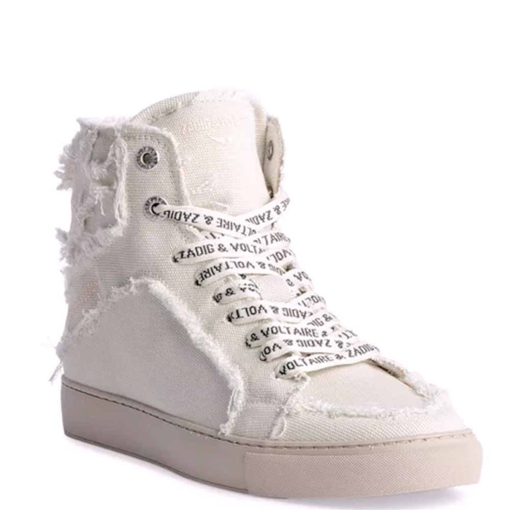 Zadig & Voltaire Women's High Flash Distressed Canvas High Top Sneakers